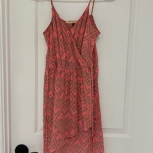 Rebecca Taylor Pink Geometric Wrap Dress